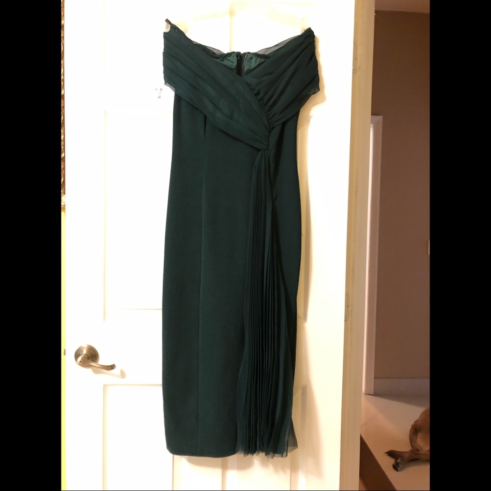 Luxury Vintage Emerald Green Strapless Dress